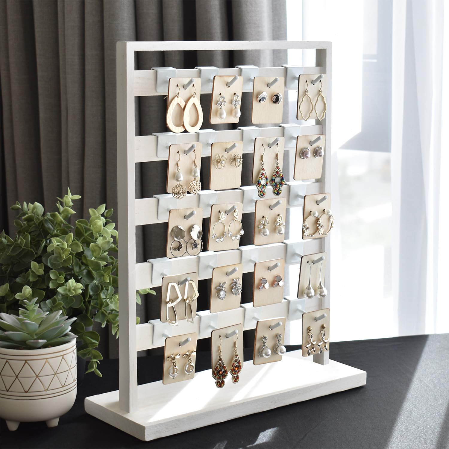 Ophelia & Co. 5 Tiers Wooden Jewellery Display Rack With 20 Removable ...