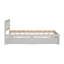 Lit plateforme simple en bois de conception moderne avec 2 tiroirs de couleur blanc délavé