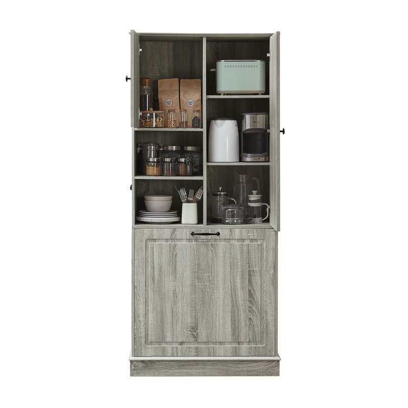 Adjustable Shelf Storage Cabinet For Bathroom, Living Room Or Office. Flip - Out Basket, Enclosed Cabinets. Material, Aluminum Alloy Handles, 80 Lbs Capacity Tall Shelves, Construction, Load