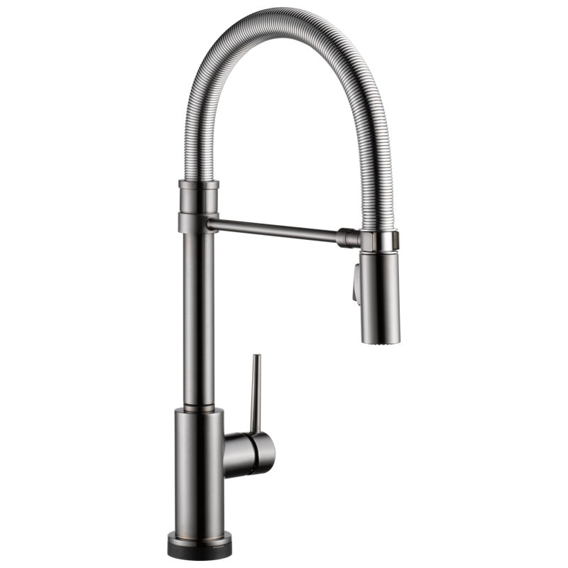 Trinsic Touch2O Kitchen Faucet with Touchless Technology, Black Stainless