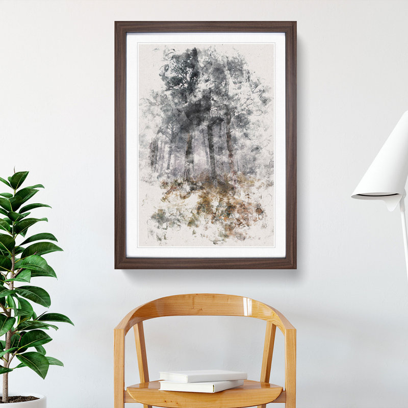 Forest in Russia - Picture Frame Painting Print, Walnut Framed, 87cm H x 62cm W x 2cm D