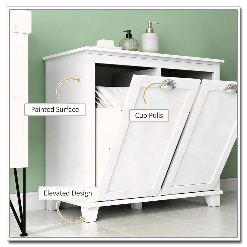 Laundry Hamper Cabinet with Anti-Toppling Security Design