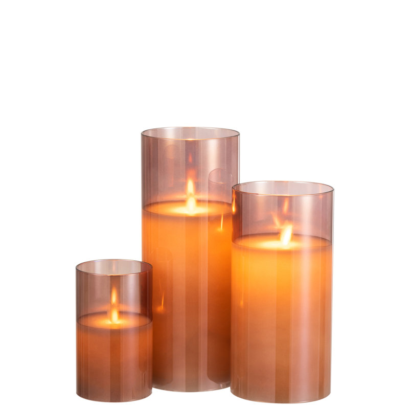 Glass Tabletop Tealight Holder, 25cm H x 10cm W x 10cm D, Brown