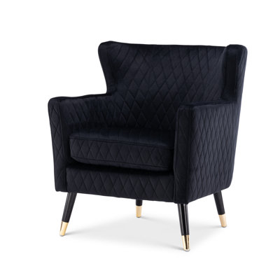 Ghita Quilted Accent Velvet Wingback Chair