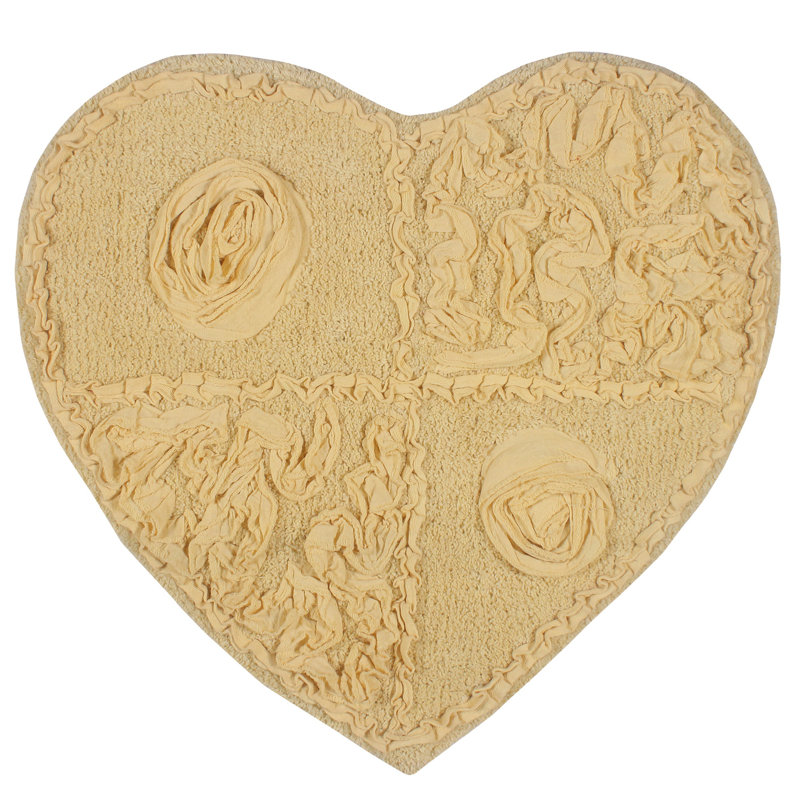 Schoenberger Heart Shape Bath Rug 25"x25", Yellow