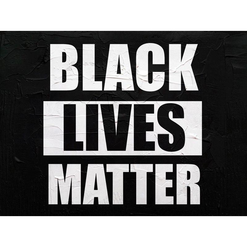 «Black Lives Matter» par Stephen Chambers, art textuel sur toile tendue, H 15 po x l 18 po x P 1,5 po