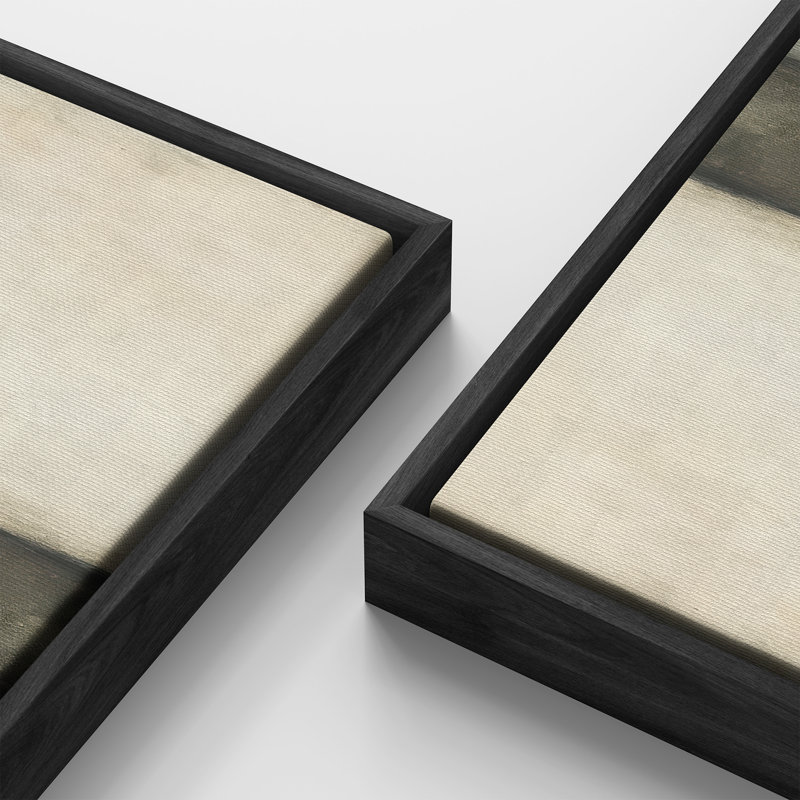 Abstract Framed Canvas Wall Art - Neutral Minimalist Print for Modern Wall Decor, 60" H x 30" W, Black