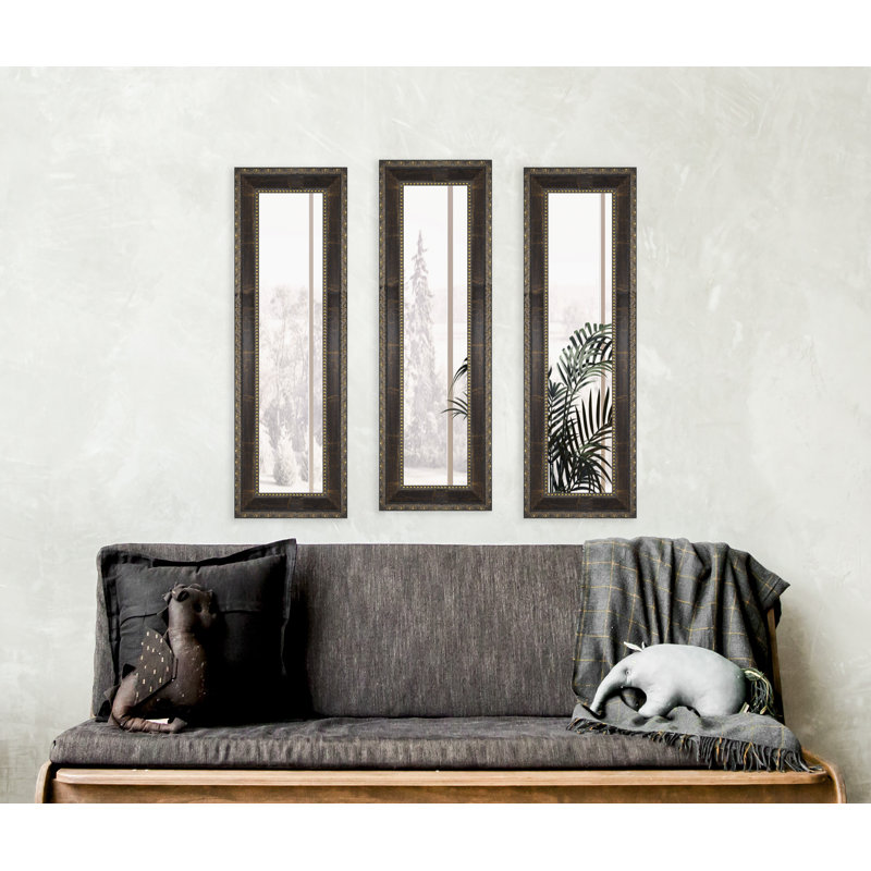 Ensemble de 3 miroirs vénitiens modernes et contemporains Derrell, H 11,5 po x l 29,5 po