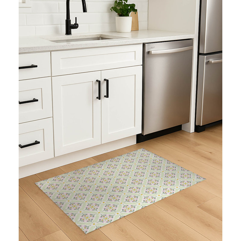 Tapis de cuisine antidérapant Eden, Rectangulaire 3 pi x 5 pi, Ivoire ivoire