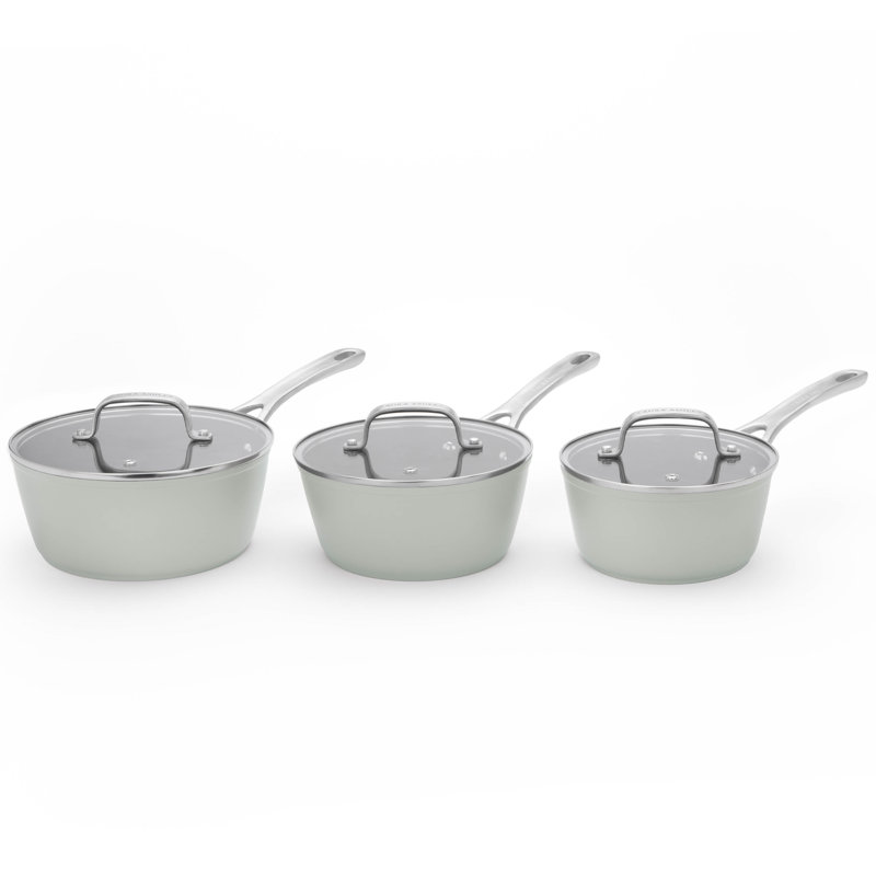 6.02L Aluminum Saucepan Set, Sage