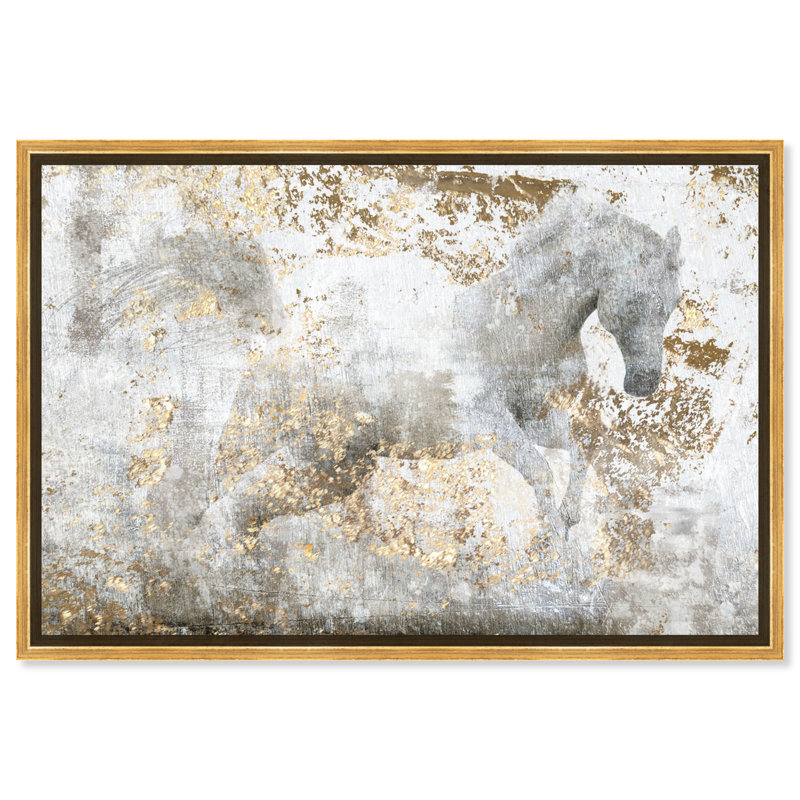 «Animals Courir», reproduction d'art graphique, Cadre doré, L 45 po x H 30 po