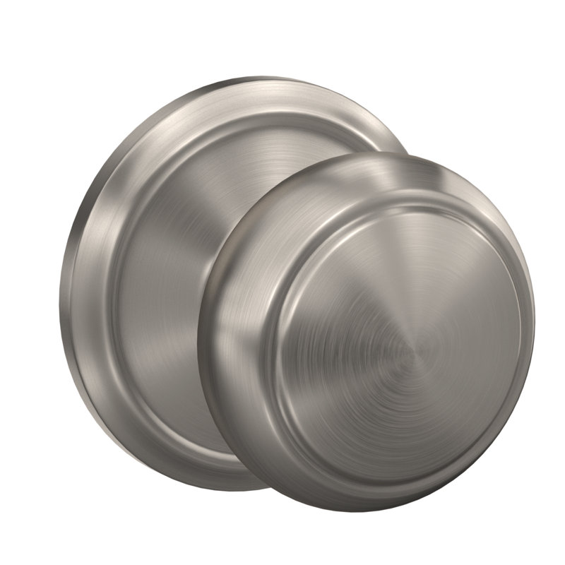 Custom Andover Non-Turning Knob with Alden Trim, Satin Nickel