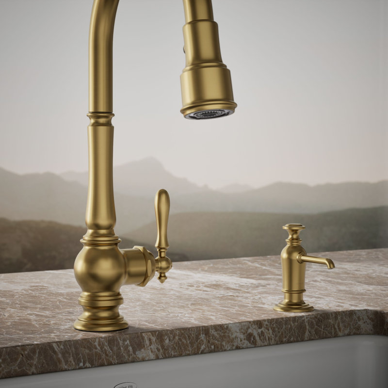 Artifacts Soap/Lotion Dispenser, Vibrant Brushed Moderne Brass