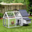 Poulailler de 65 po, cage de volaille extérieure en bois avec nichoir, perchoirs et structure stable pour poulailler de jardin, grand capteur de neige