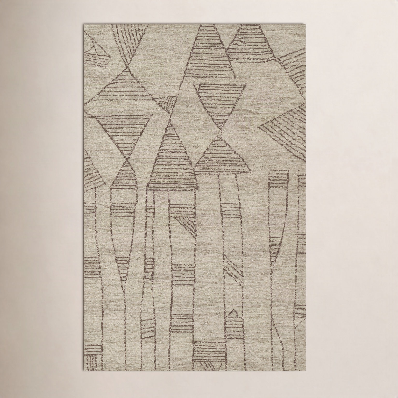 Ann-Sophie Gray Hand-Tufted Abstract Wool Rug, Rectangle 2' x 3'