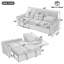 Canapé 3 places 2 en 1 avec lit escamotable et fauteuil inclinable réversible, gris foncé, idéal pour les salons multifonctionnels modernes-621181479