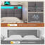 Upholstered Bed Frame With LED Lights & Charging Station Metal Bed Frame with Upholstered Storage Headboard/Under Bed Storage/Noise Free-1279848461