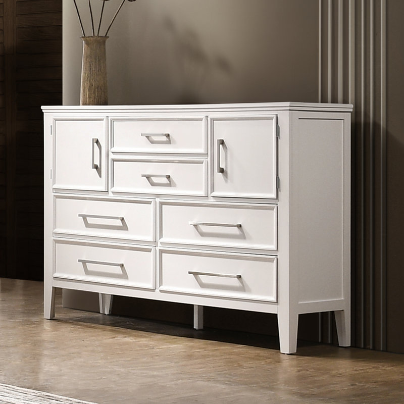 Jonnathan 6-Drawer Dresser with Door, White