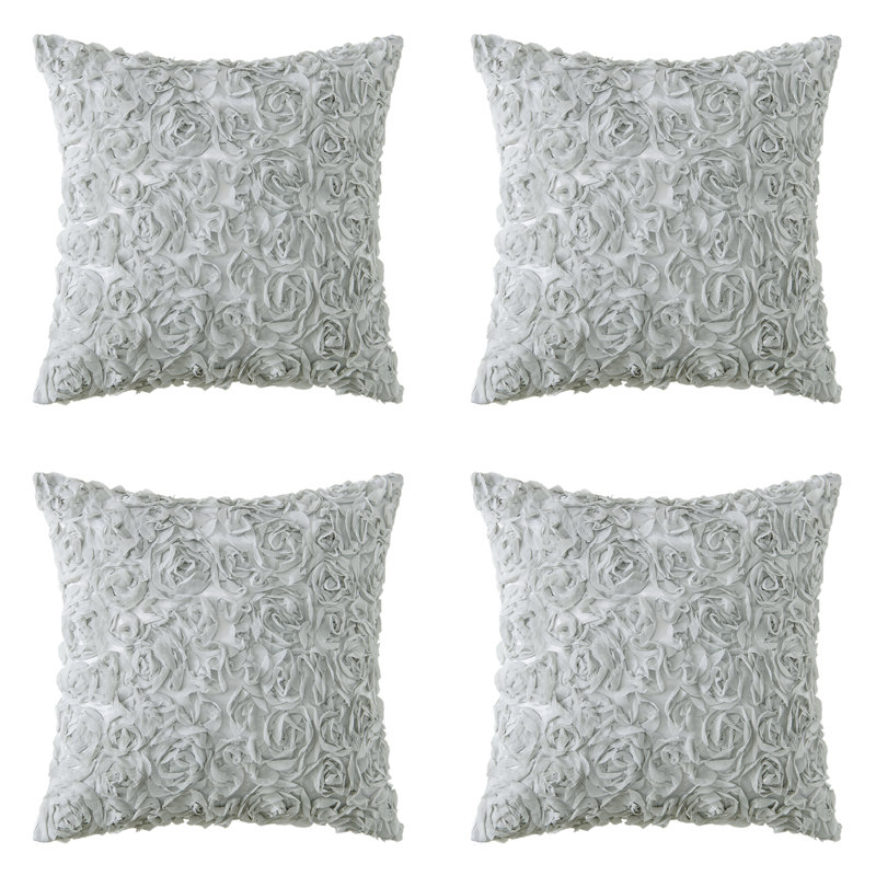Microsuede Pillow Cover, 18" x 18", Silver Gray