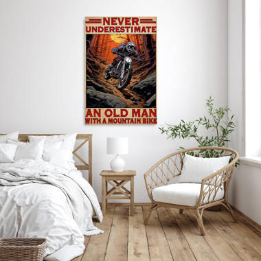 Fishing Poster Room Wall Art Prints, Never Underestimate an Old Man