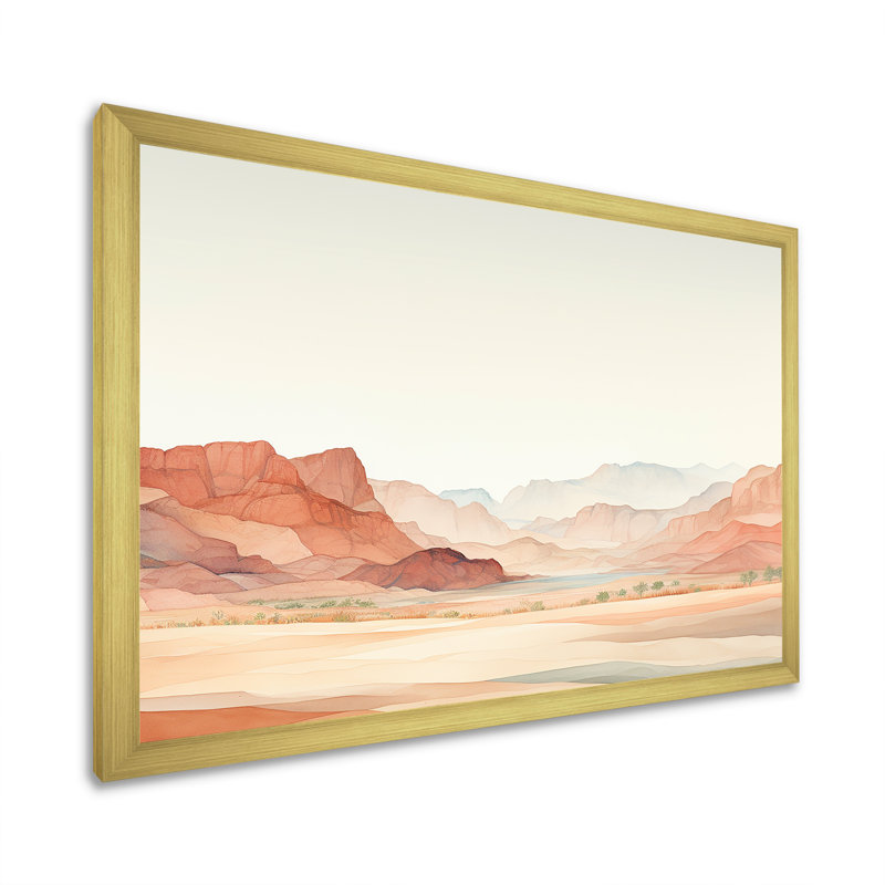 «Minimalisme Canyon View I - Canyon», art mural, H 12 po x l 20 po x P 1 po, Cadre doré