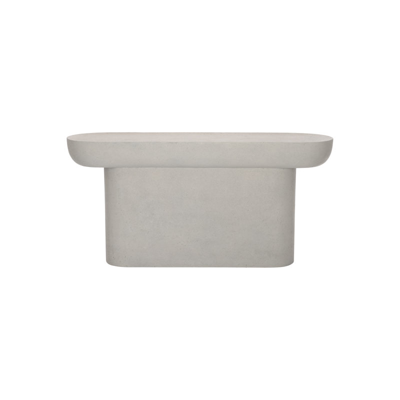 Vida 66'' Sand Grey Textured Concrete Rectangular Console Table