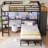 Bunk Bed with Desk and Hall Tree Storage& Charging Station, LED Metal Twin Bunk Beds with 5 Storage Drawers,Under-bed Storage Space,13.4'' Guardrail & Stairs-643917708
