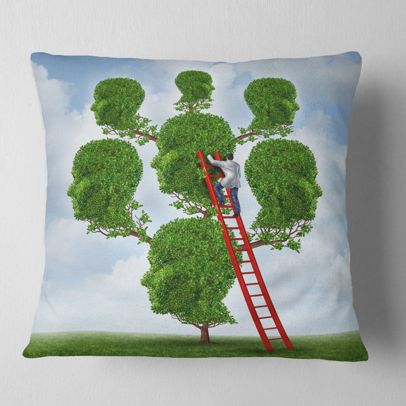 Thérapie familiale - Coussin imprimé abstrait, 16 po x 1 po, Coussin décoratif