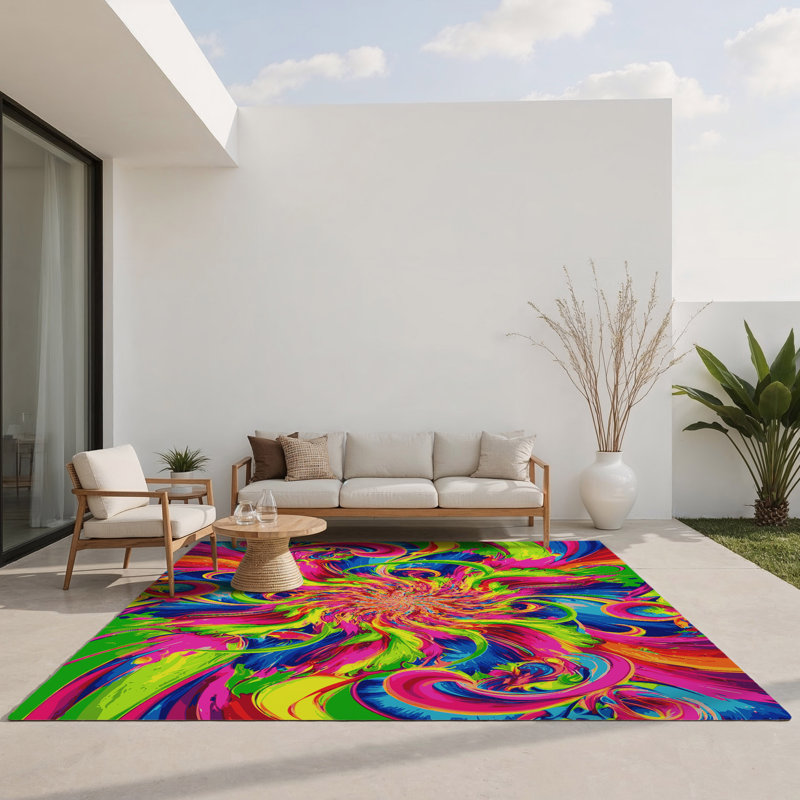 Tapis intérieur et extérieur Mind Melt, Rectangulaire 3 pi x 5 pi