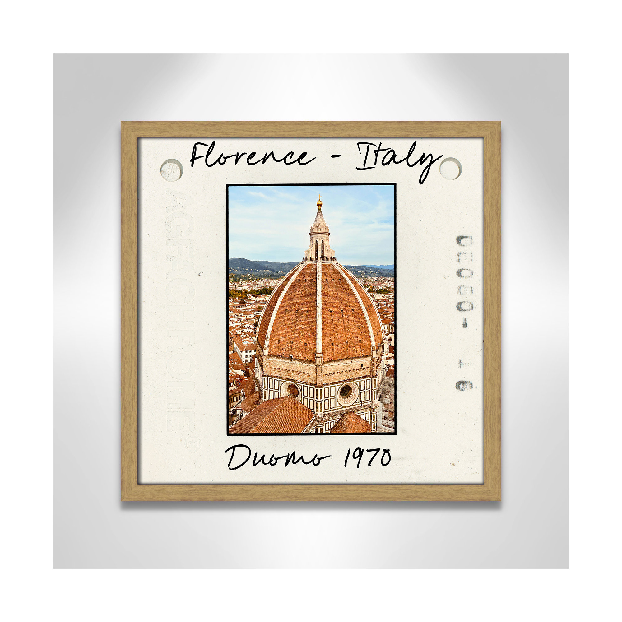Florence Italy - Duomo Print by Susan Jill, 17" H x 17" W x 0.75" D, Natural Single Picture Framed Paper