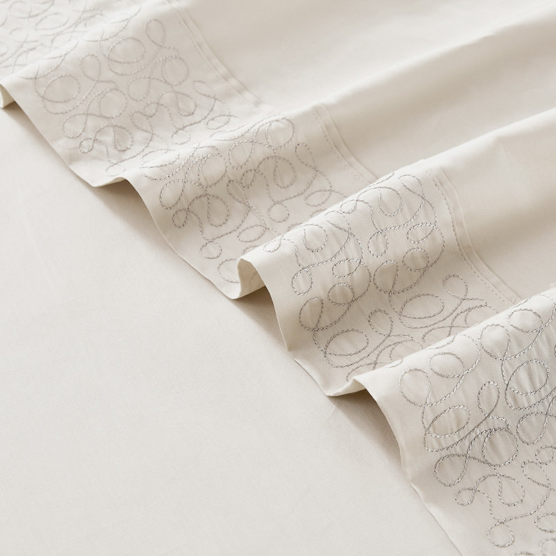 Path Cotton Sheets Cream 4 Piece Set King, King Sheet Set