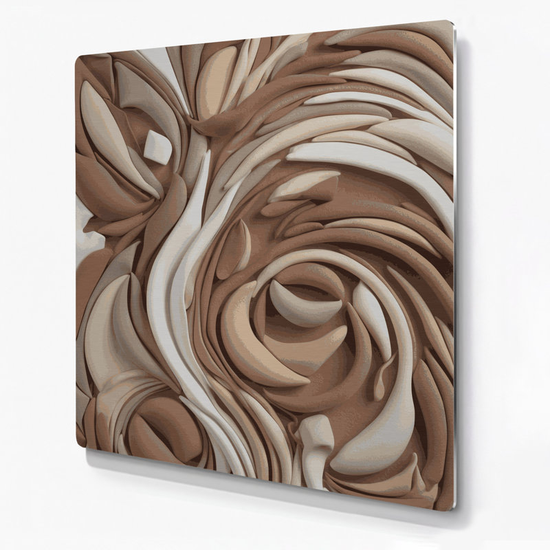 «Abstract Shapes», art mural en métal brun 9, H 12 po x l 12 po