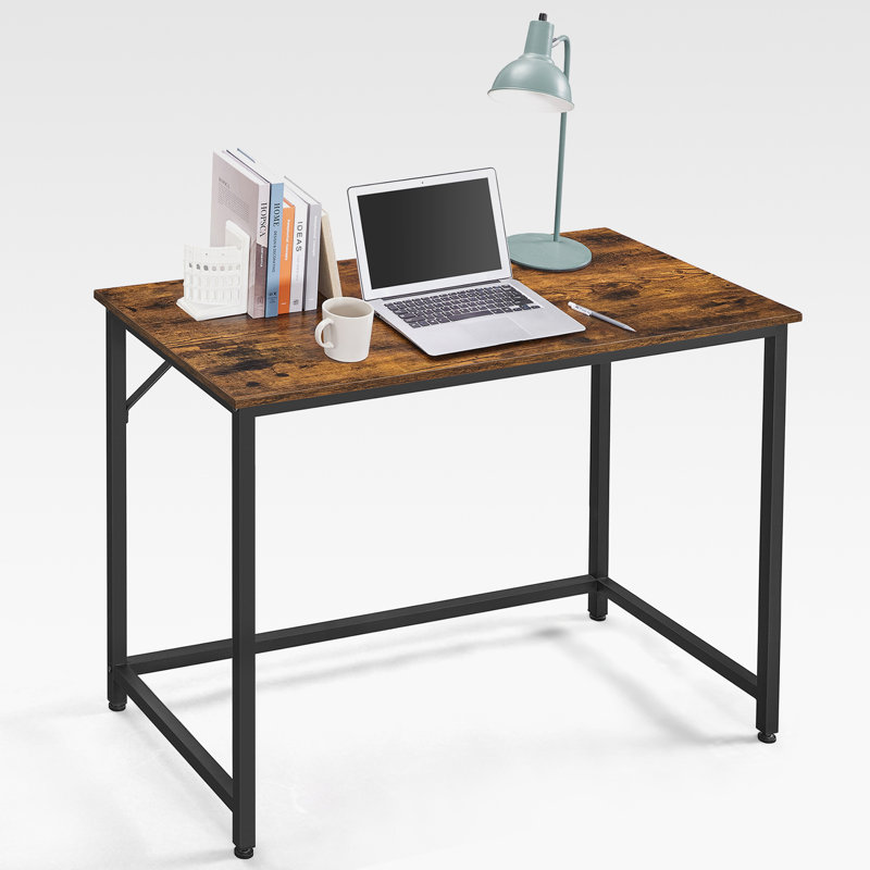Jana Metal Top Writing Desk, Rustic Brown/Black, 76cm H x 100cm W x 50cm D