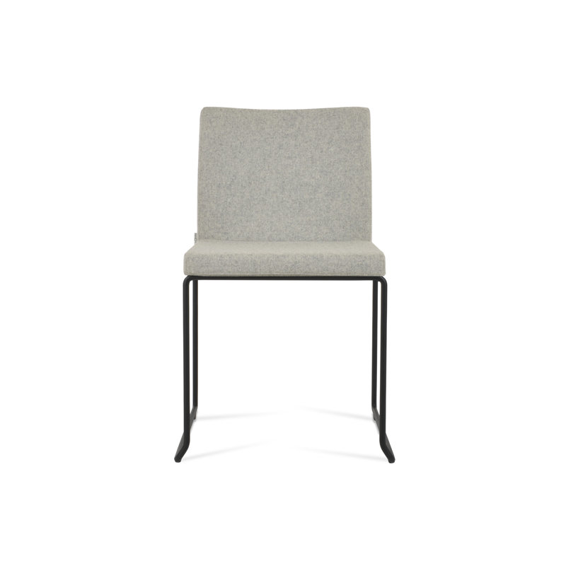Chaise empilable en laine Aria, Noir, Laine argentée