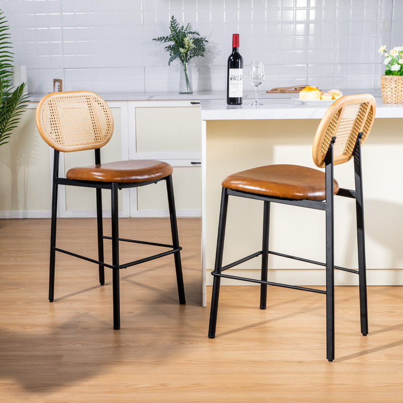 Tabouret de comptoir Adreina, Brun / similicuir