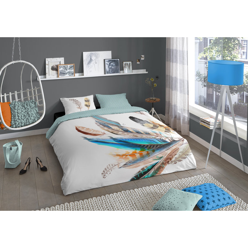 200 Thread Count Duvet Cover, 155 x 220 cm - 2 Pillowcases 80 x 80 cm