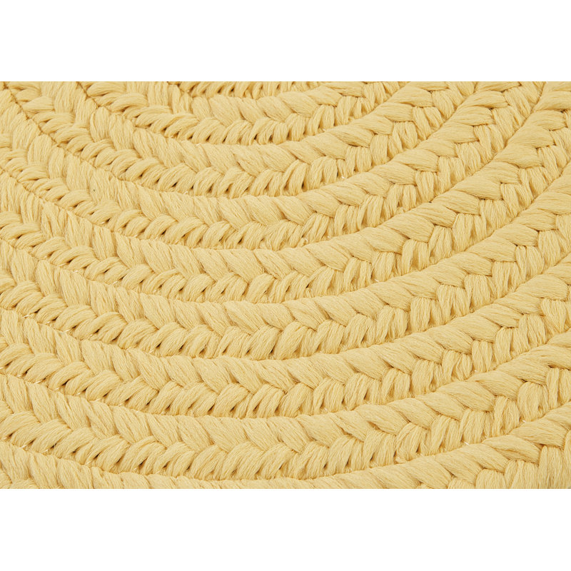 Tapis réversible intérieur / extérieur Audryanna - jaune, Rond 12 pi