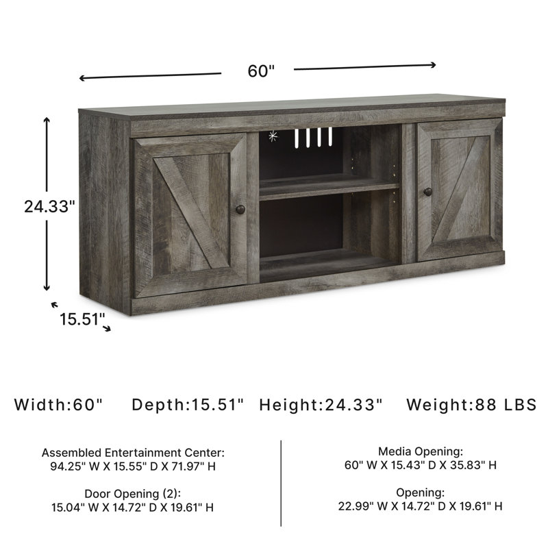 Kahne TV Stand for TVs up to 65", Gray