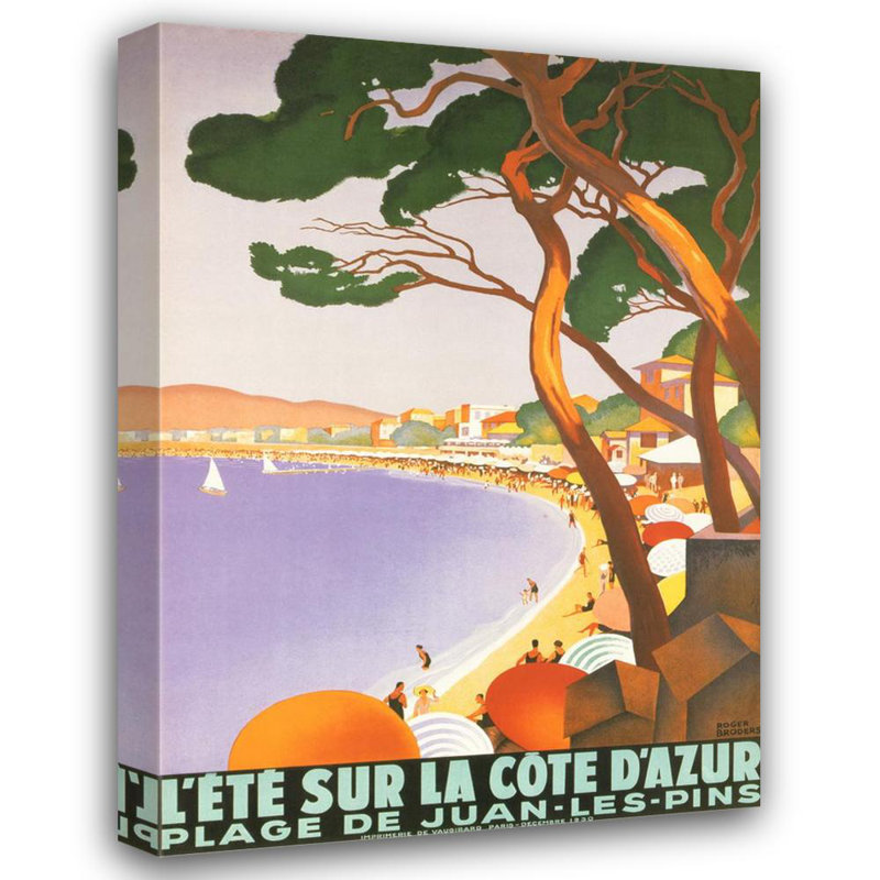 L'été sur la côte d'azur, H 48 po x l 35 po