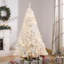HOMCOM 6' Tall Prelit Christmas Tree Douglas Fir Artificial Christmas Tree With Realistic Branches