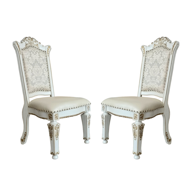Chaise d'appoint rembourrée Hadis en perle antique (ensemble de 2)