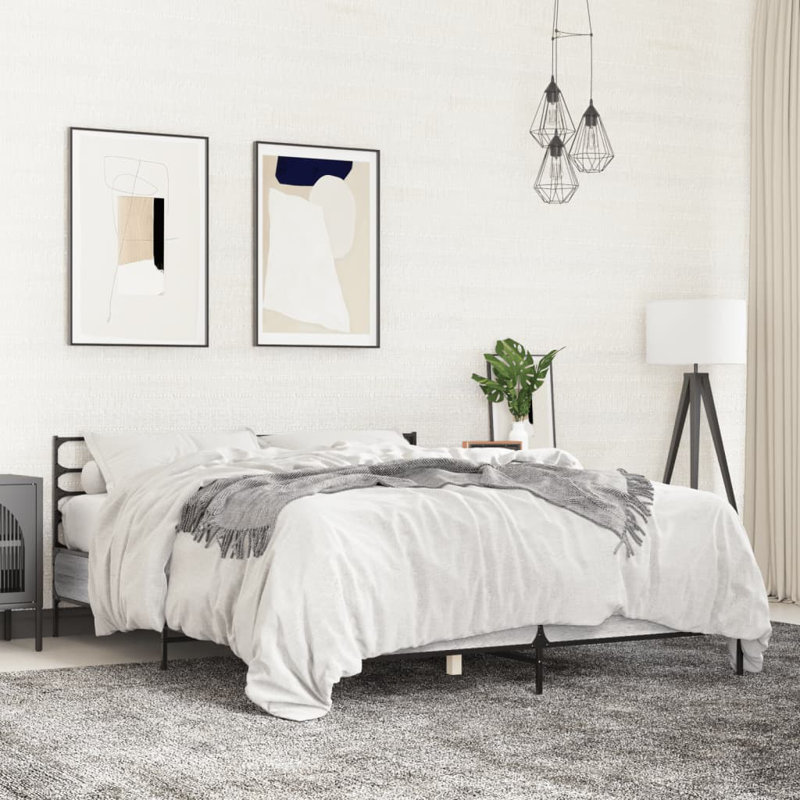 Achillefs Bed, Grey Sonoma, European Kingsize (160 x 200cm)