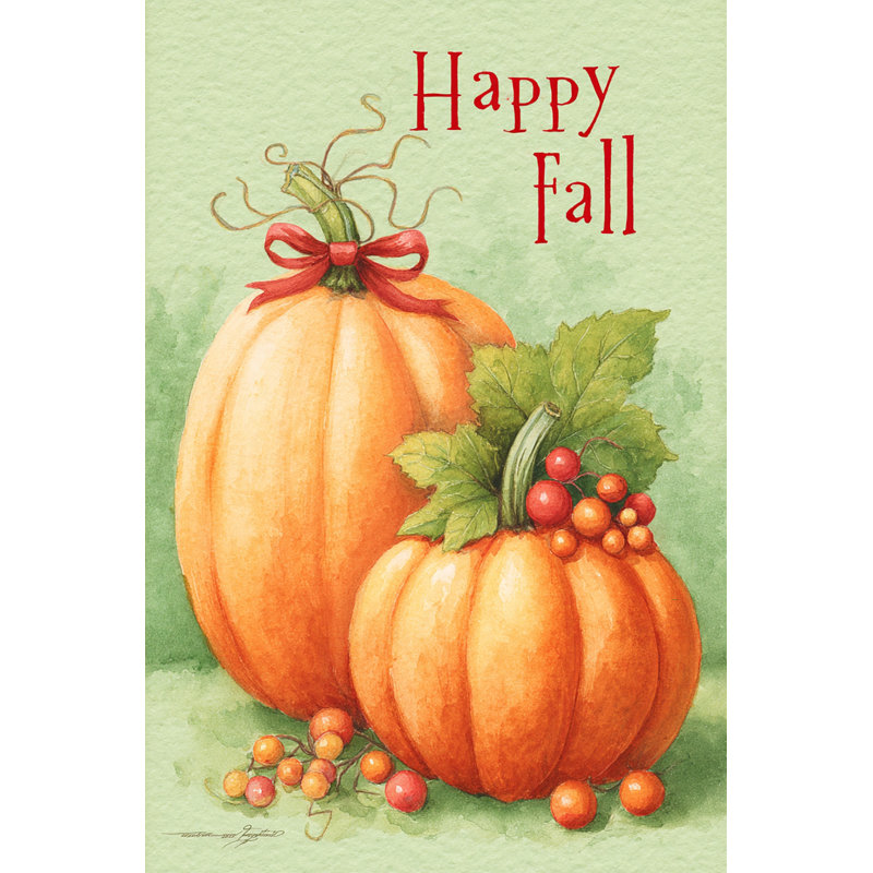 «Happy Fall Pumpkins», art mural sur toile tendue, H 36 po x l 20 po
