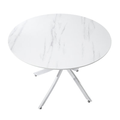 Table ronde avec housse et pieds en faux marbre, salle à manger ultramoderne pour 4 surfaces