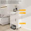Robot aspirateur avec roulettes, support de rangement pour robot avec portes et tiroirs, table d'appoint pour salon, bureau personnel, cuisine - blanc antique