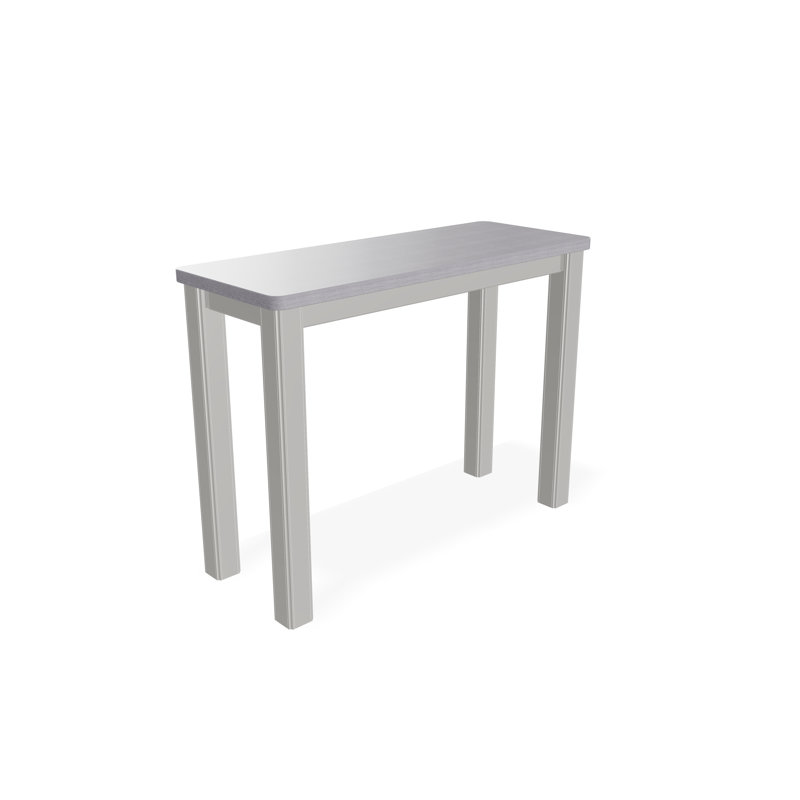 Table d'appoint d'extérieur en polymère rustique 10 po x 27 po, Gris / neige