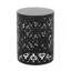 Table d'appoint, table de bout cylindrique, tables d'appoint en fer thermolaqué, table à motif floral-1930851387-1917154979