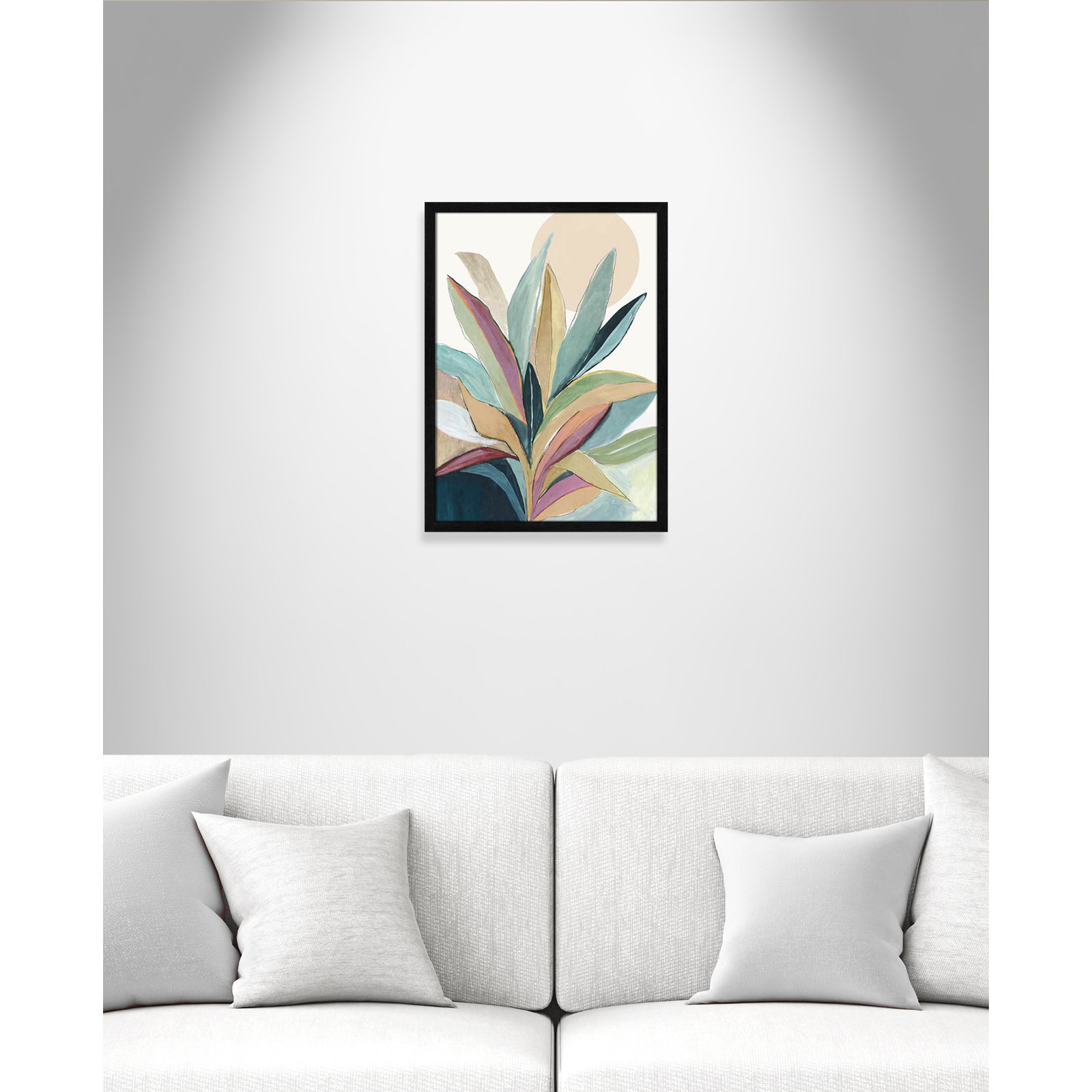 Sunny Bright Leaves I by Asia Jensen, Black Slim Unmatted Picture Framed, 23" H x 17" W x 0.75" D