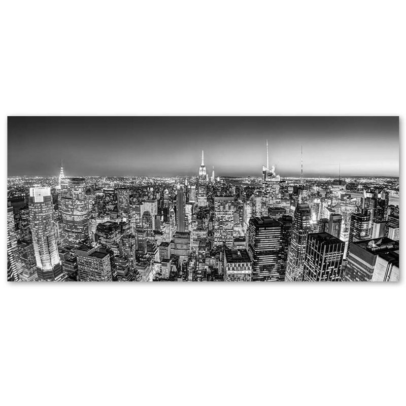 New York Skyline - Wrapped Canvas Print, 40cm H x 120cm W