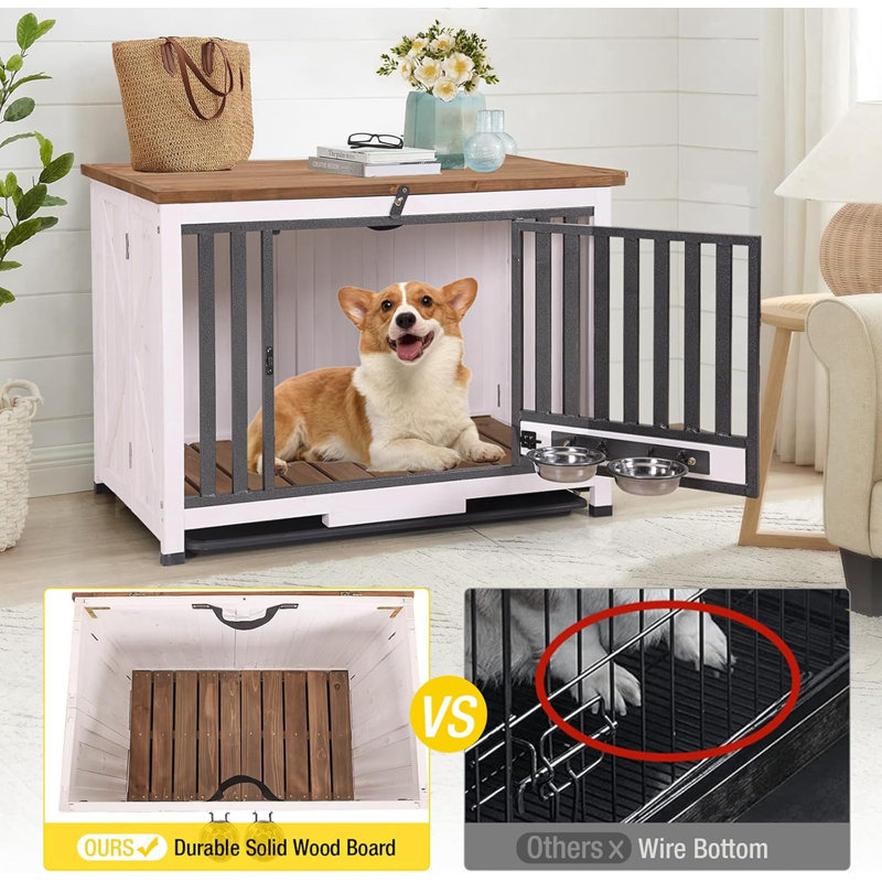 Pet Carrier, White/Brown